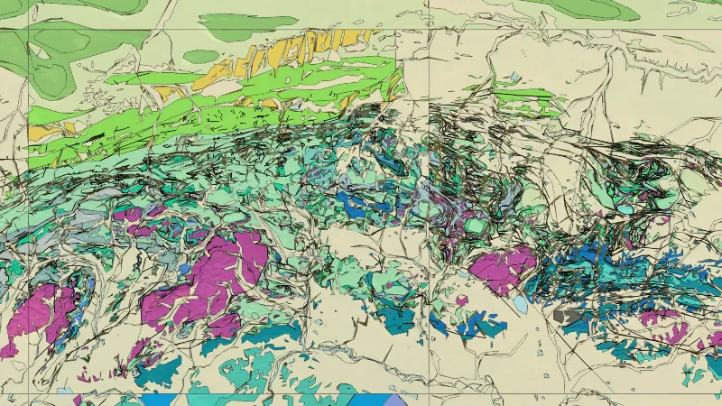 Geologic Map of Alaska in Alaska, drawn over satellite imagery