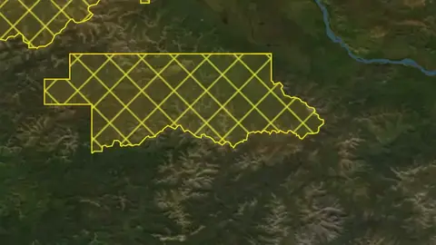 National Monument Areas in Alaska, drawn over satellite imagery