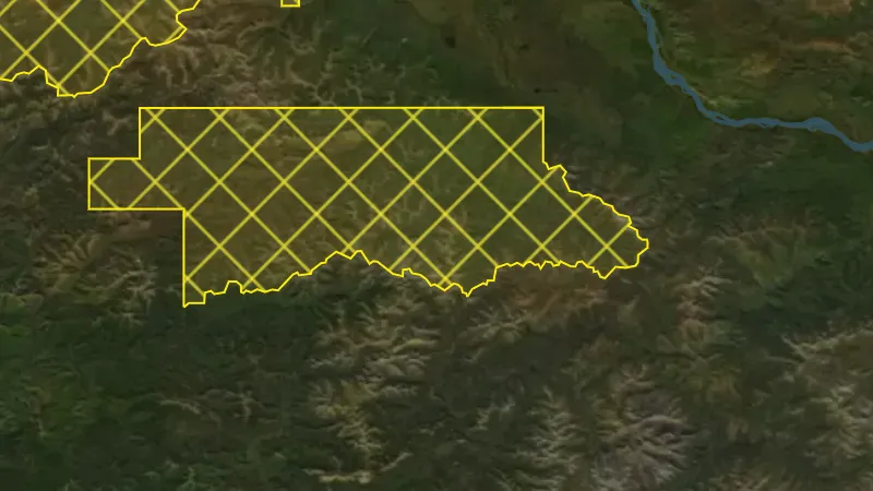 National Monument Areas in Alaska, drawn over satellite imagery