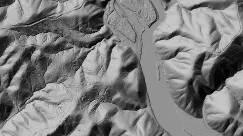 Terrain+™ Analysis in Alabama, drawn over satellite imagery