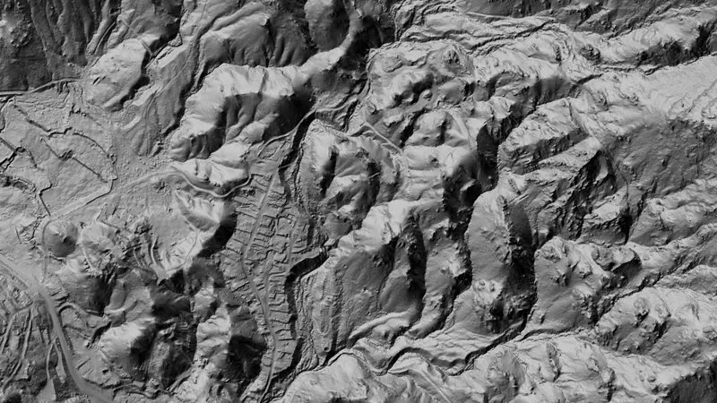 Dynamic LiDAR™ in Arizona, drawn over satellite imagery