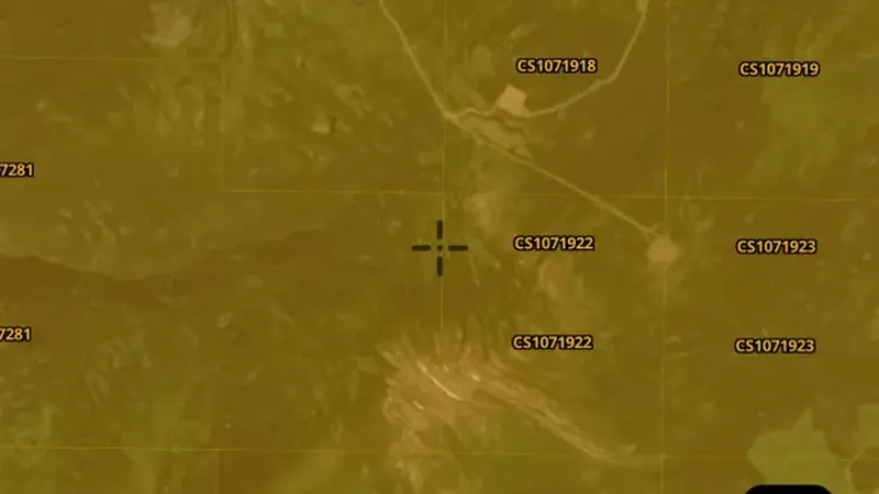 Current Mining Claims in the Detector Maps app, British Columbia