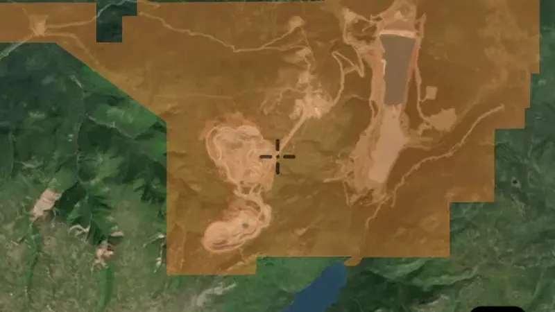 Major Mines in the Detector Maps app, British Columbia