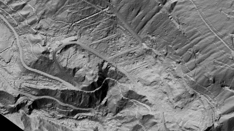 Terrain+™ Analysis in British Columbia, drawn over satellite imagery