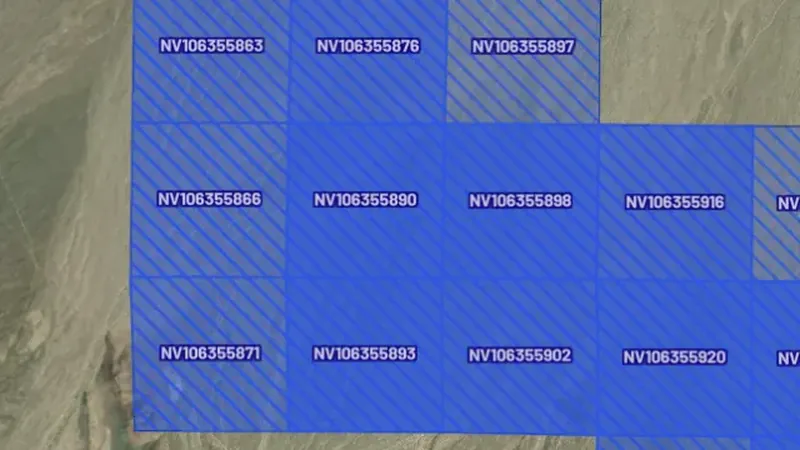 Active Placer Claims in the Detector Maps app, California