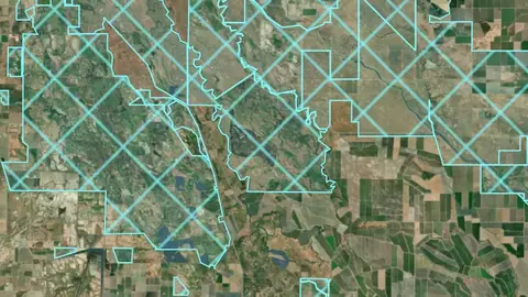 Fish & Wildlife Areas in California, drawn over satellite imagery