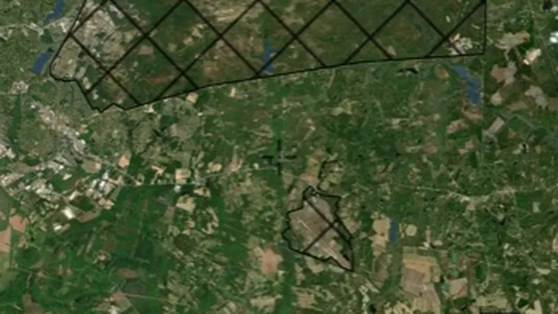 Military Areas in the Detector Maps app, California