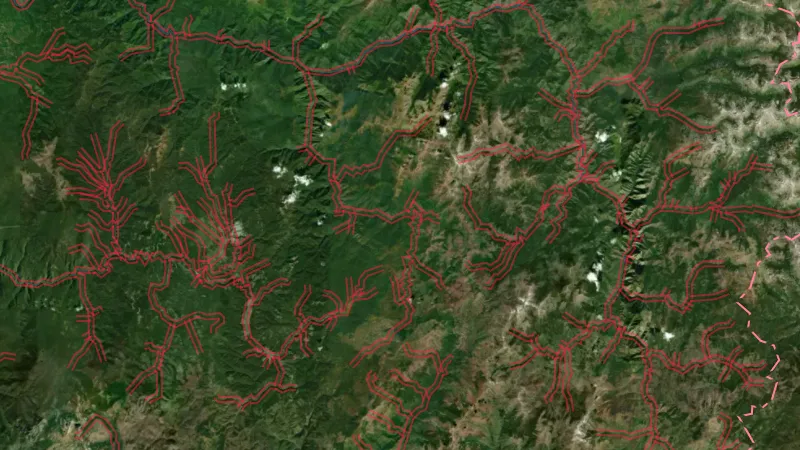 Critical Habitat Areas in Colorado, drawn over satellite imagery