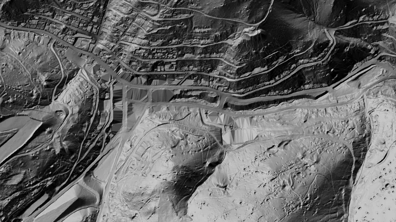 Dynamic LiDAR™ in Colorado, drawn over satellite imagery