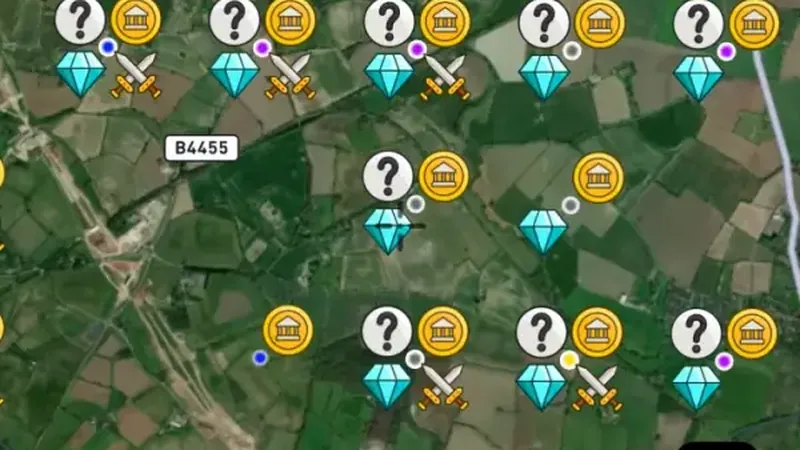 All Finds in the Detector Maps app, England
