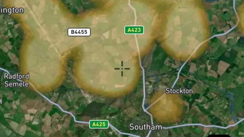Early Medieval Finds Heatmap in the Detector Maps app, England