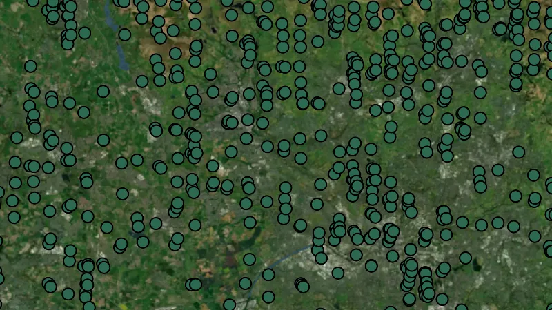 Land & Natural in England, drawn over satellite imagery