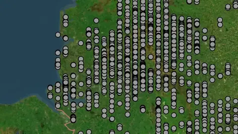 Other in England, drawn over satellite imagery