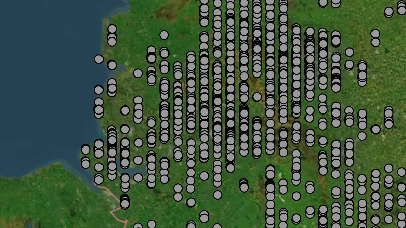 Other in England, drawn over satellite imagery