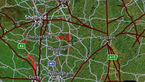 Roman Roads in the Detector Maps app, England