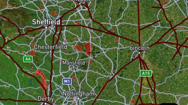 Roman Roads in the Detector Maps app, England