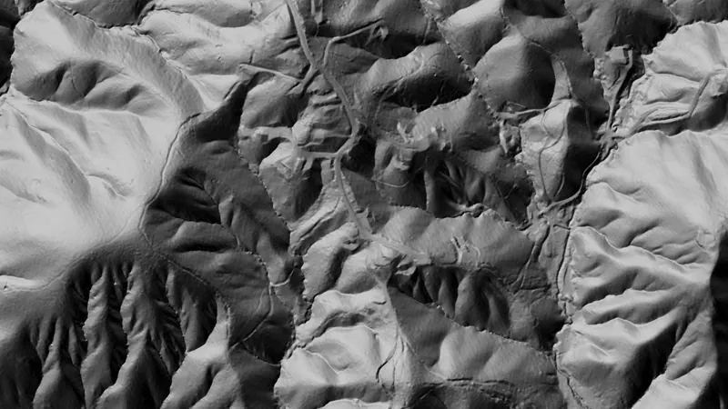 Terrain+™ Analysis in Georgia, drawn over satellite imagery