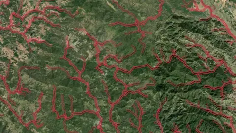 Critical Habitat Areas in Idaho, drawn over satellite imagery