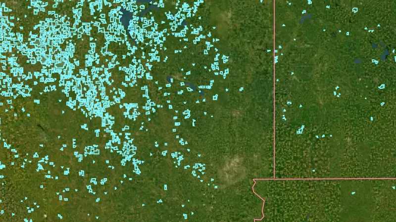 Fish & Wildlife Areas in Idaho, drawn over satellite imagery