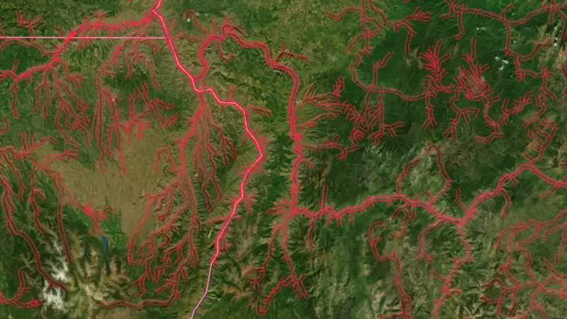 Critical Habitat Areas in Montana, drawn over satellite imagery