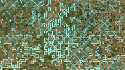 Fish & Wildlife Areas in Montana, drawn over satellite imagery