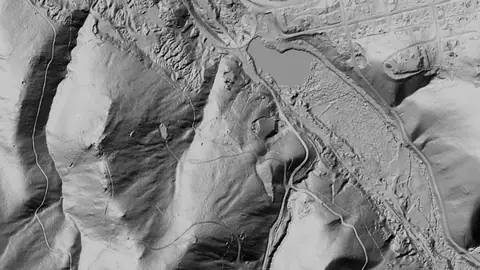 Terrain+™ Analysis in Montana, drawn over satellite imagery