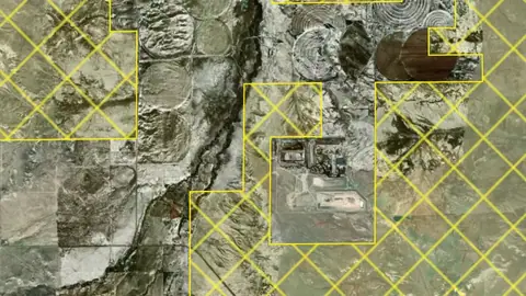 National Monument Areas in Montana, drawn over satellite imagery