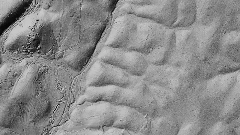 Terrain+™ Analysis in North Carolina, drawn over satellite imagery