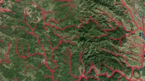Critical Habitat Areas in New Mexico, drawn over satellite imagery