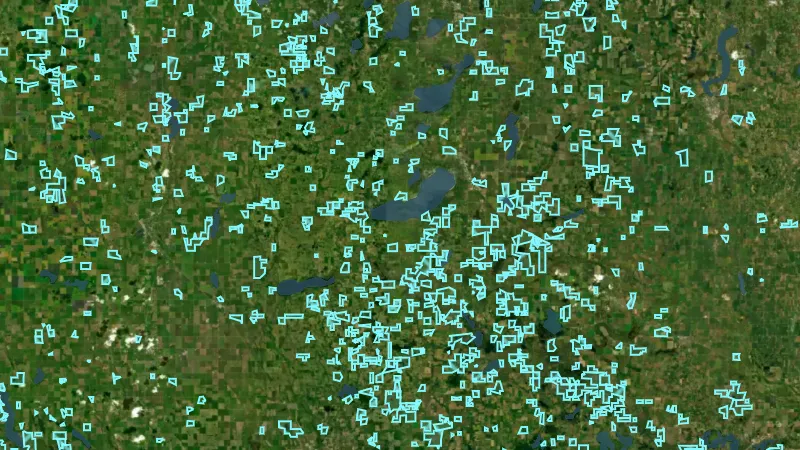 Fish & Wildlife Areas in New Mexico, drawn over satellite imagery