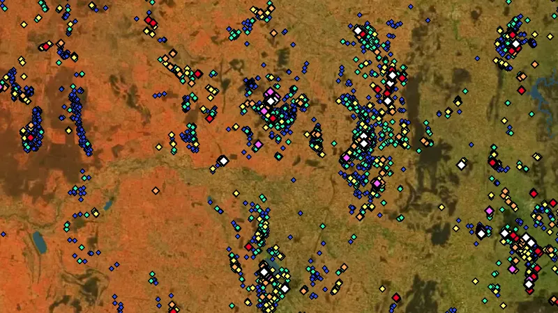 Max Downhole in New South Wales, drawn over satellite imagery
