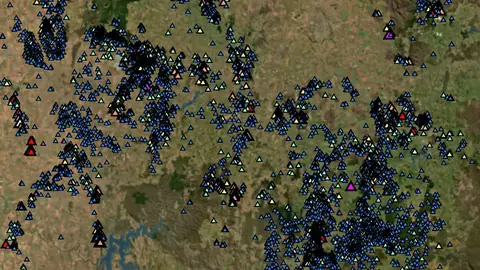 Rock Chips in New South Wales, drawn over satellite imagery