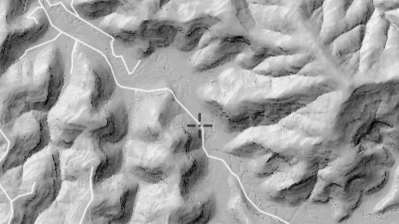 Premium LiDAR Hillshade in the Detector Maps app, New South Wales
