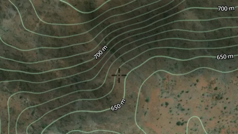 Contours in the Detector Maps app, Northern Territory