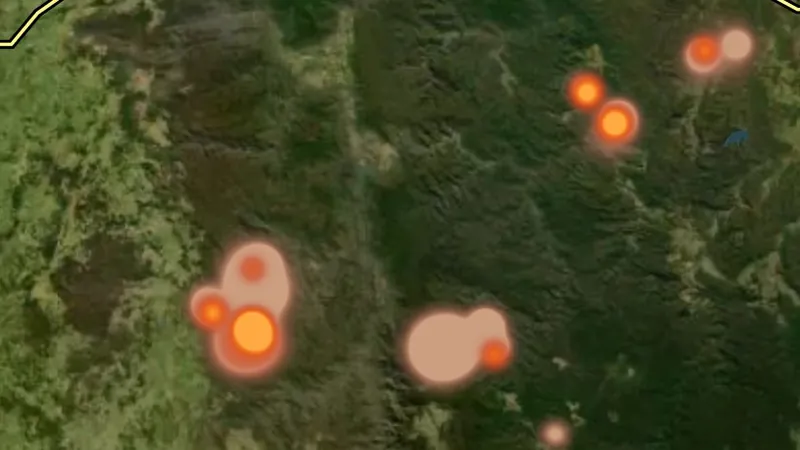 Active Fires (10 min updates) in the Detector Maps app, Northern Territory