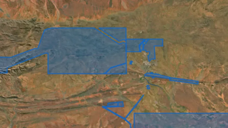ILUA in Northern Territory, drawn over satellite imagery