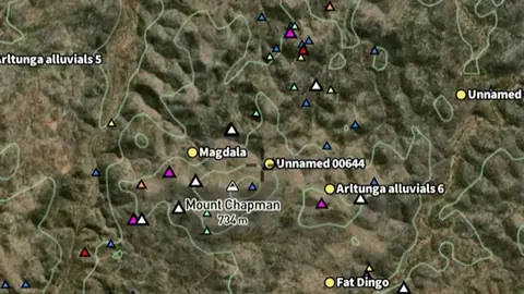 Rock Chips in the Detector Maps app, Northern Territory