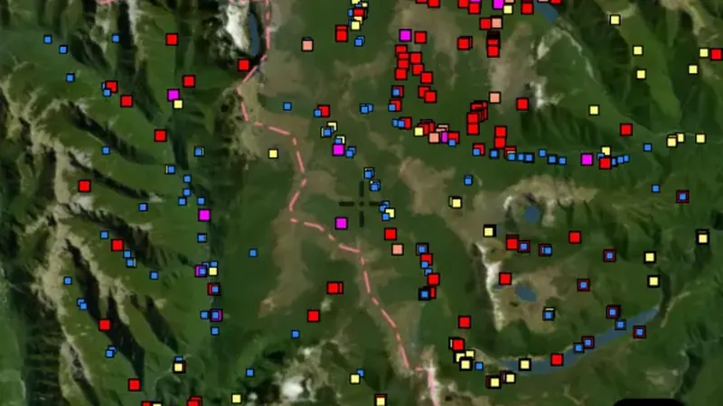 Stream Sediments in the Detector Maps app, New Zealand