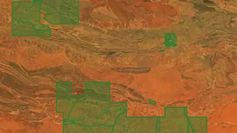 NT Determinations in Queensland, drawn over satellite imagery