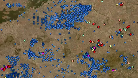 Max Downhole in Queensland, drawn over satellite imagery