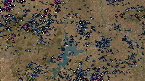 Rock Chips in Queensland, drawn over satellite imagery