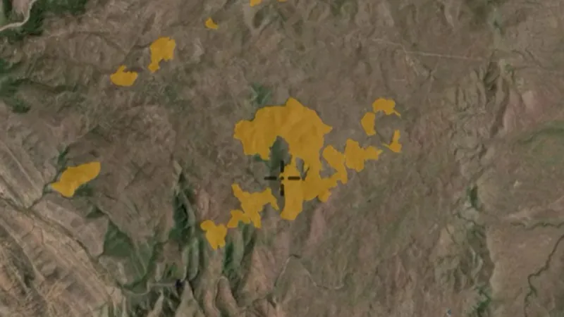 Bushfire Areas (This Year) in the Detector Maps app, Queensland