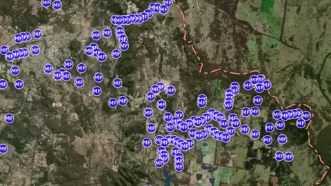 Historic Mineral Freehold Granted in Queensland, drawn over satellite imagery