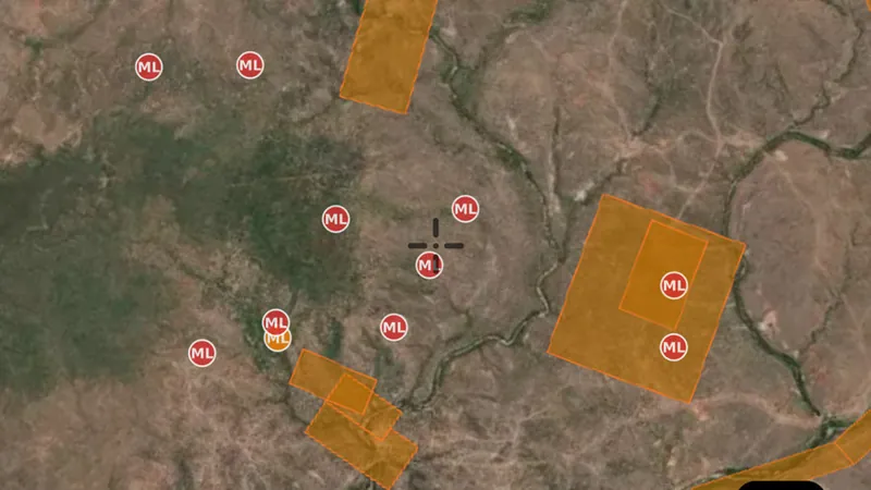 Historic Mining Lease Extent in the Detector Maps app, Queensland