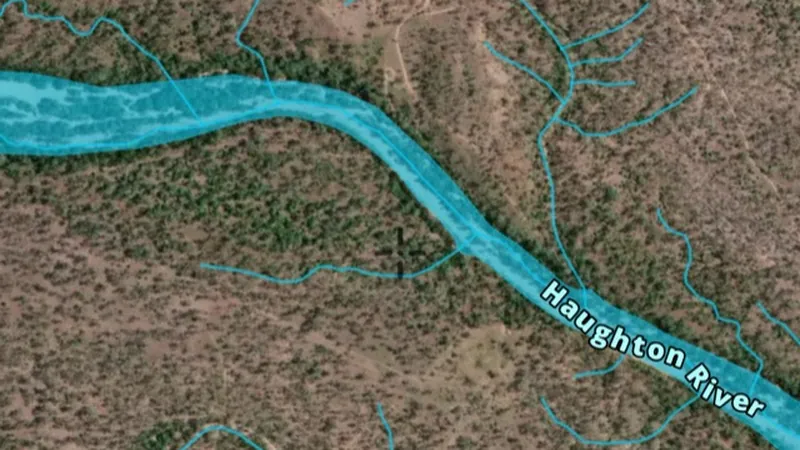 Watercourses in the Detector Maps app, Queensland