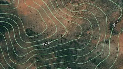 Contours in the Detector Maps app, South Australia