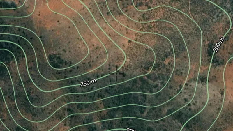 Contours in the Detector Maps app, South Australia