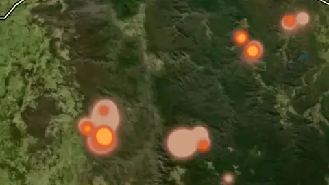 Active Fires (10 min updates) in the Detector Maps app, South Australia