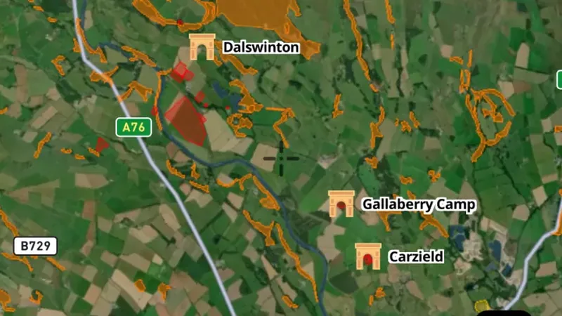 Ancient Places in the Detector Maps app, Scotland