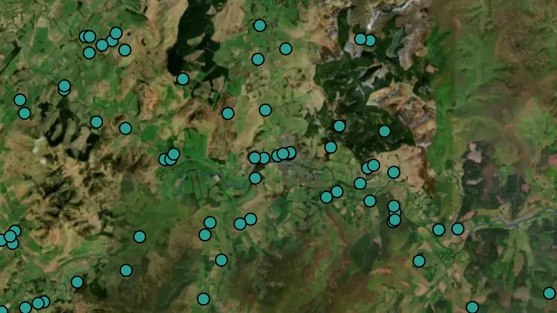 Historic in Scotland, drawn over satellite imagery